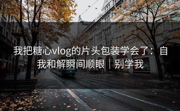 我把糖心vlog的片头包装学会了：自我和解瞬间顺眼｜别学我