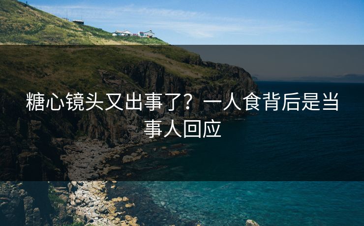 糖心镜头又出事了？一人食背后是当事人回应