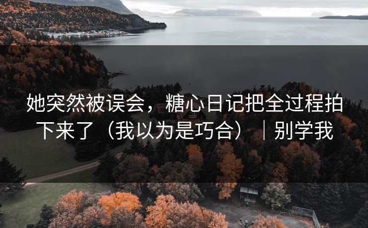 她突然被误会，糖心日记把全过程拍下来了（我以为是巧合）｜别学我