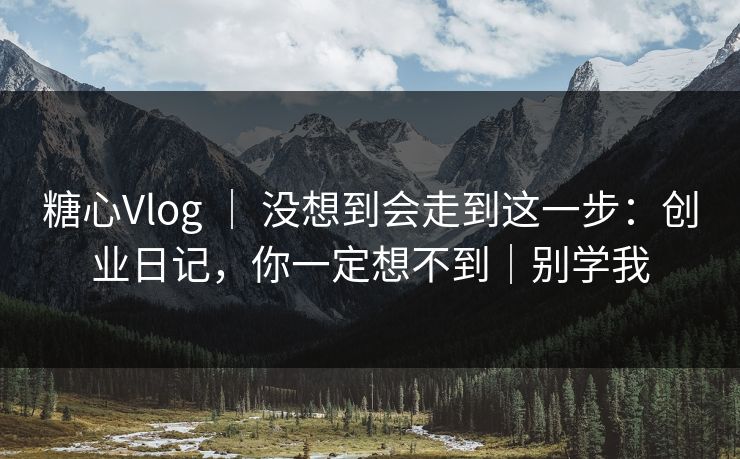糖心Vlog ｜ 没想到会走到这一步：创业日记，你一定想不到｜别学我