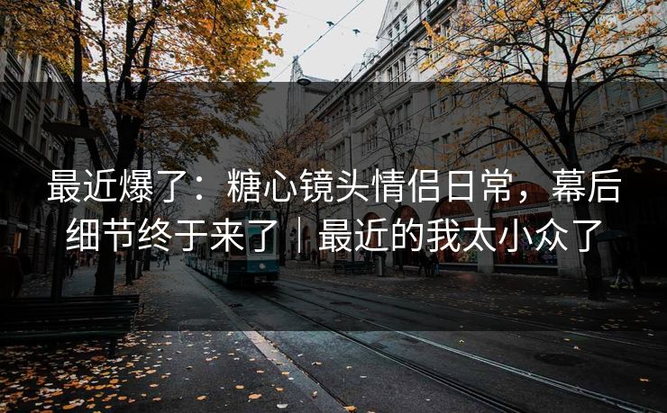 最近爆了：糖心镜头情侣日常，幕后细节终于来了｜最近的我太小众了