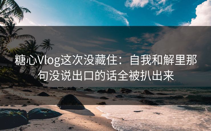 糖心Vlog这次没藏住:自我和解里那句没说出口的话全被扒出来 糖心Vlog这次没藏住:自我和解里那句没说出口的话全被扒出来